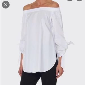 Tibi White Off the Shoulder Top